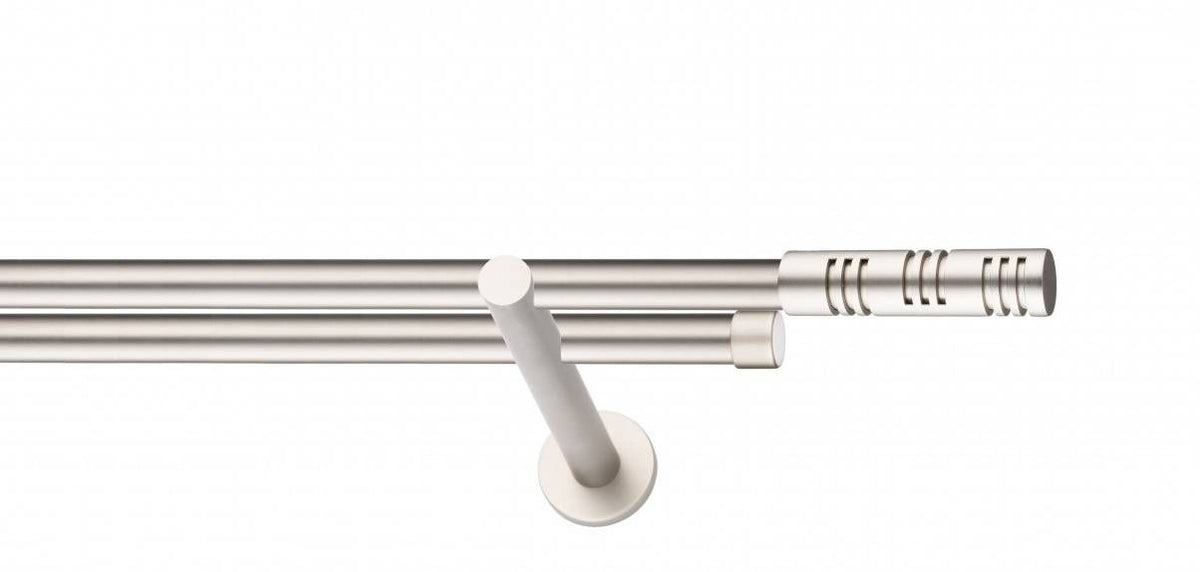 Galerie Metalică Elis, dublă, modern, fără inele, 19mm, satin nichel (argintiu mat)