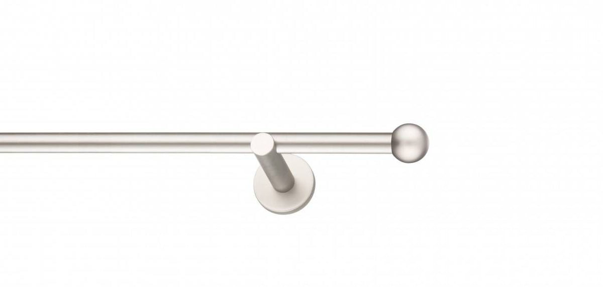 Galerie Metalică Terra, simplă, modern, fără inele, 16mm, satin nichel (argintiu mat)