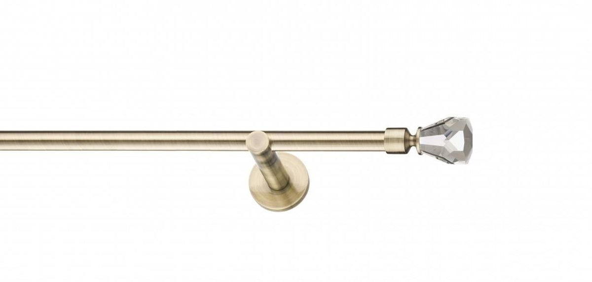 Galerie Metalică Cristal Conic, simplă, modern, fără inele, 19mm, antique brass (auriu antic)