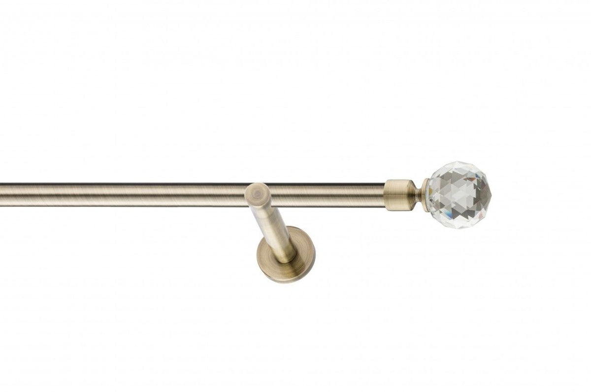 Galerie Metalică Cristal Rotund, simplă, modern, fără inele, 19mm, antique brass (auriu antic)