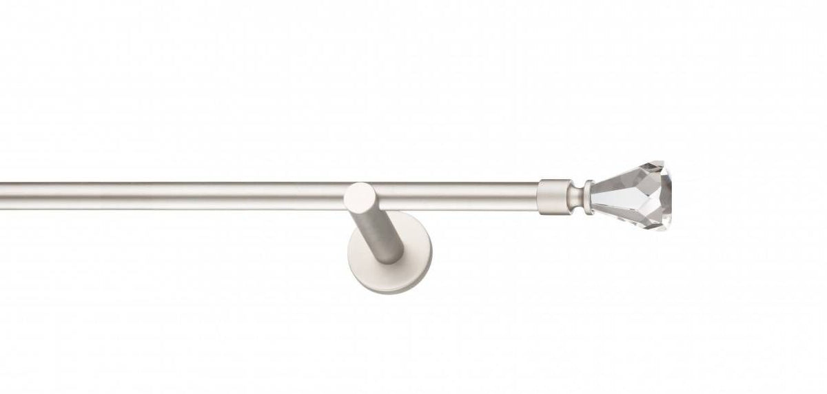 Galerie Metalică Cristal Conic, simplă, modern, fără inele, 19mm, satin nichel (argintiu mat)