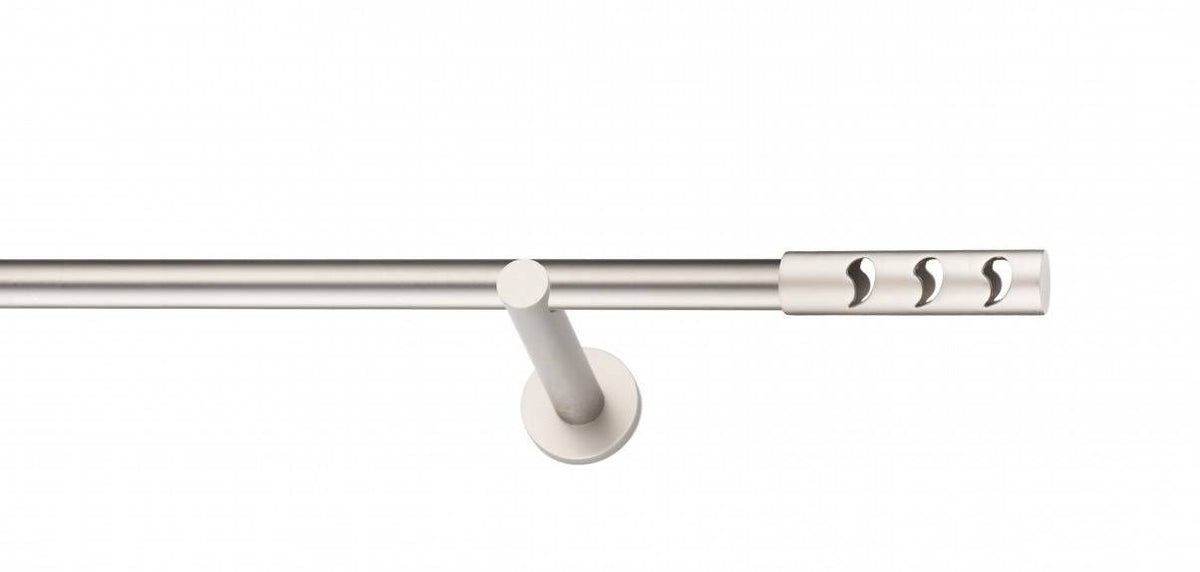 Galerie Metalică Drop, simplă, modern, fără inele, 19mm, satin nichel (argintiu mat)