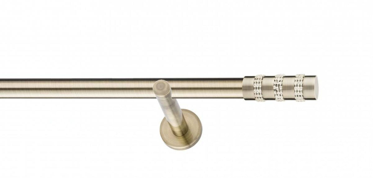 Galerie Metalică Amber, simplă, modern, fără inele, 25mm, antique brass (auriu antic)