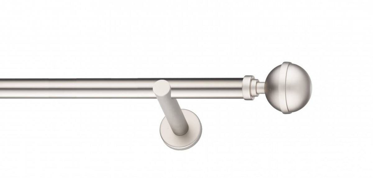 Galerie Metalică Kalisto, simplă, modern, fără inele, 25mm, satin nichel (argintiu mat)