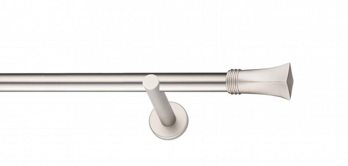 Galerie Metalică Malaga, simplă, modern, fără inele, 25mm, satin nichel (argintiu mat)