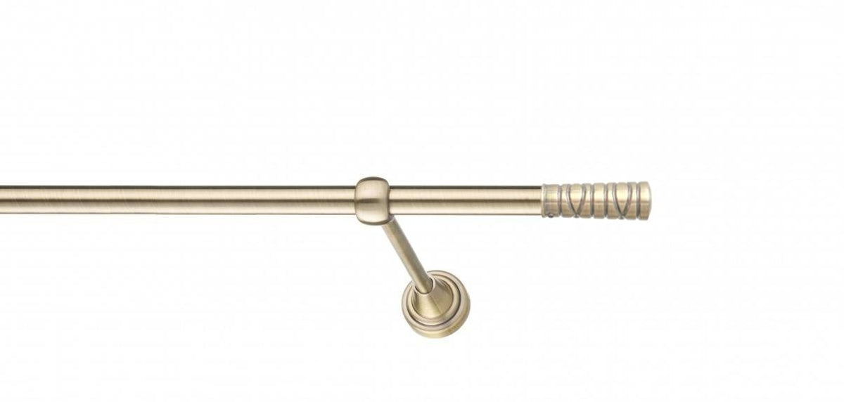 Galerie Metalică Striat, simplă, clasic, fără inele, 16mm, antique brass (auriu antic)