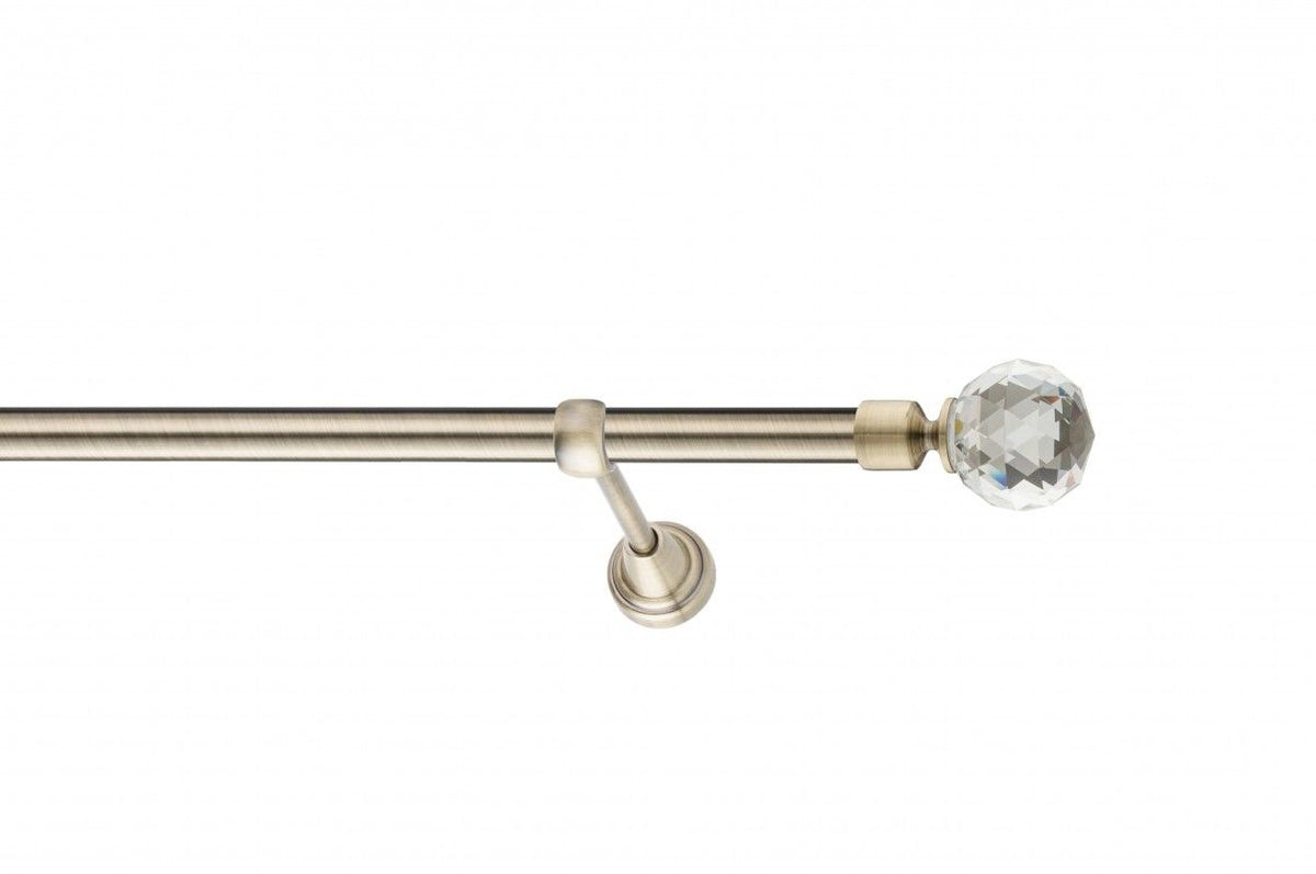 Galerie Metalică Cristal Rotund, simplă, clasic, fără inele, 19mm, antique brass (auriu antic)