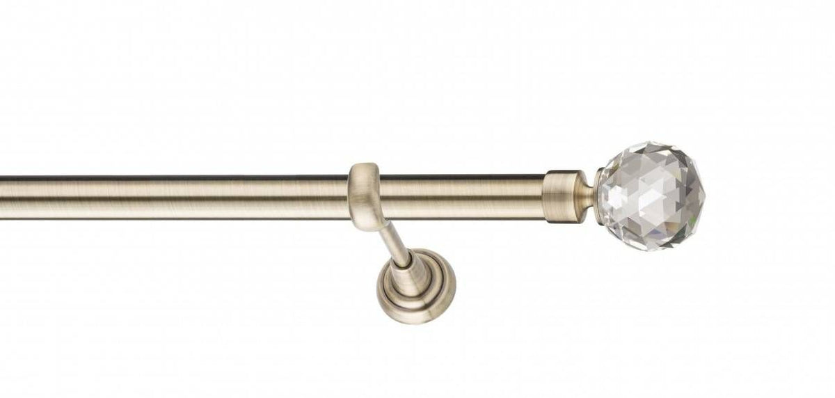Galerie Metalică Cristal, simplă, clasic, fără inele, 25mm, antique brass (auriu antic)