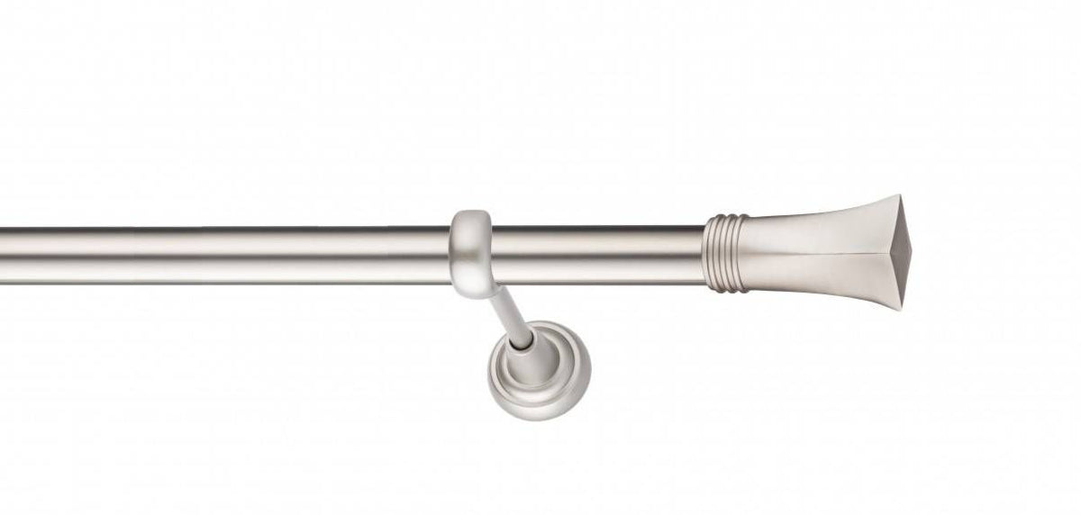 Galerie Metalică Malaga, simplă, clasic, fără inele, 25mm, satin nichel (argintiu mat)