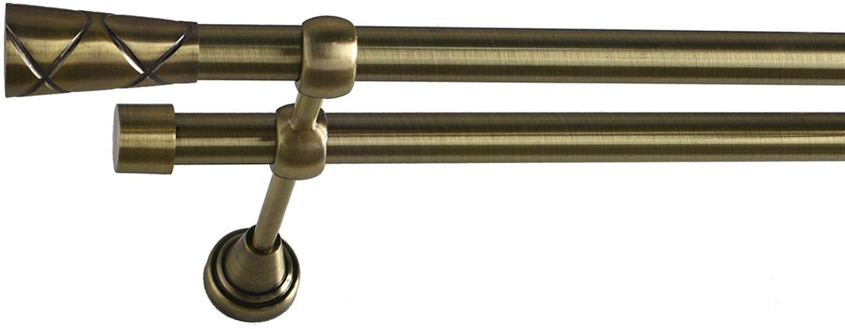 Galerie metalica Zeus dubla 19mm x 1.6m, antique brass (auriu antic)