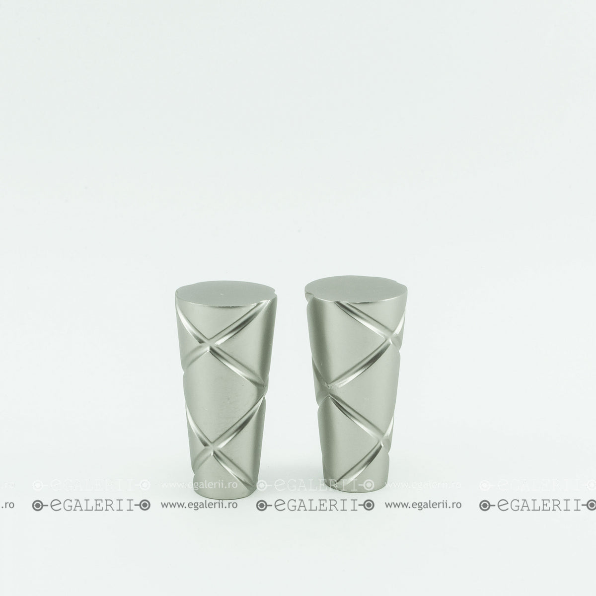 Ornament Conic Striat 19mm Satin nickel x 2 buc