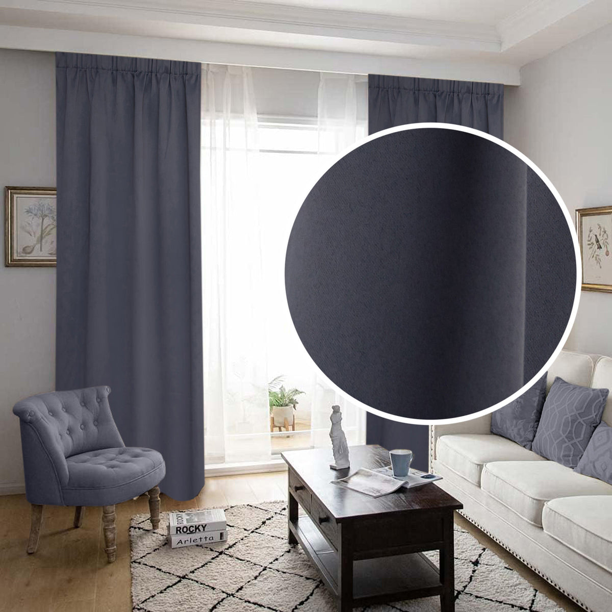 Draperie Blackout Gri Închis