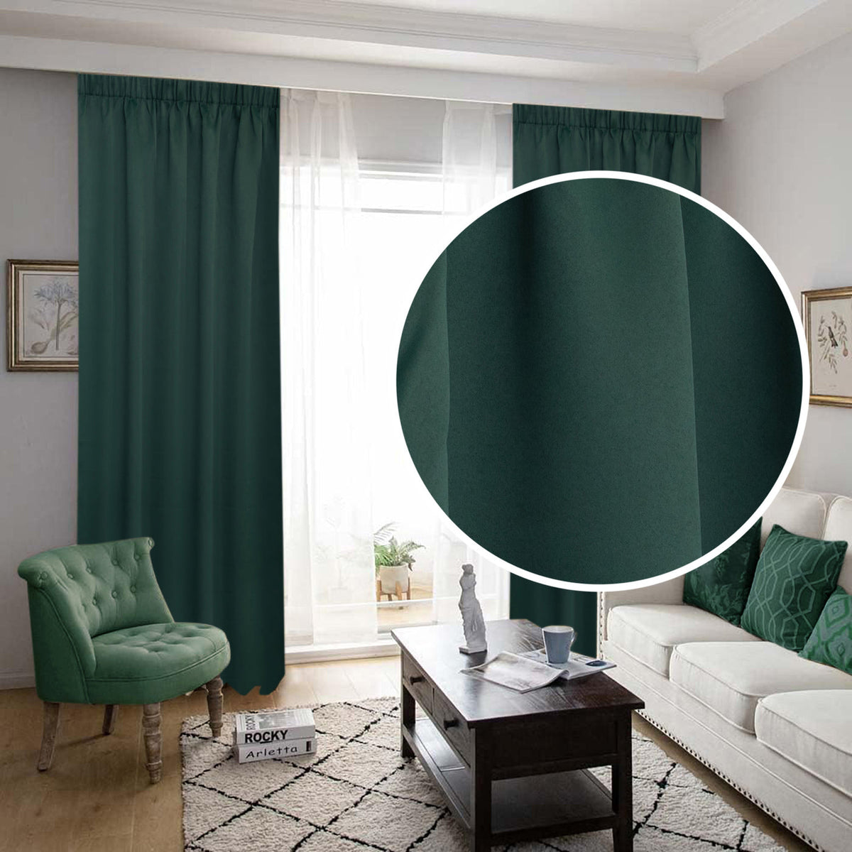 Draperie Blackout Verde Închis