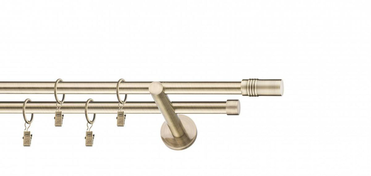 Galerie metalica Celtex dubla moderna 16mm x 1.6m, antique brass (auriu antic)