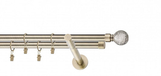 Galerie metalica Buble dubla moderna 19mm x 1.6m, antique brass (auriu antic)