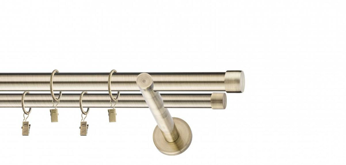 Galerie metalica Luna dubla moderna 19mm x 1.6m, antique brass (auriu antic)