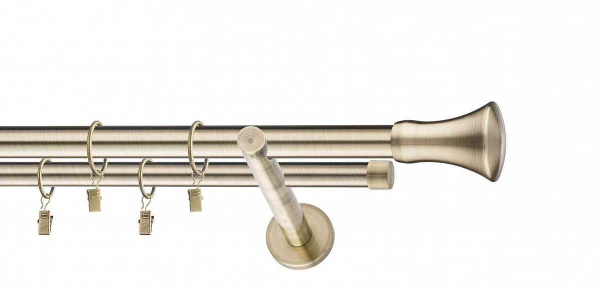 Galerie metalica Monaco dubla moderna 19mm x 1.6m, antique brass (auriu antic)