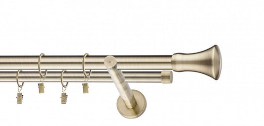 Galerie metalica Monaco dubla moderna 19mm x 1.6m, antique brass (auriu antic)