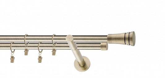 Galerie metalica Paola dubla moderna 19mm x 1.6m, antique brass (auriu antic)