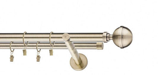 Galerie metalica Kalisto dubla moderna 25mm x 1.6m, antique brass (auriu antic)
