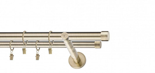 Galerie metalica Luna dubla moderna 25mm x 1.6m, antique brass (auriu antic)