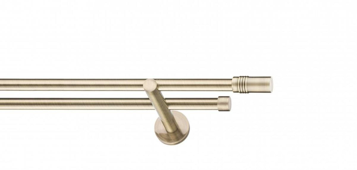 Galerie metalica Celtex -fără inele, dubla - moderna, 16mm x 1.2m, antique brass (auriu antic)