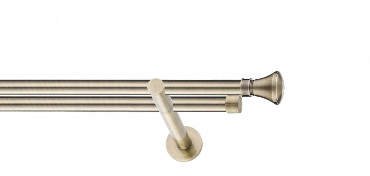 Galerie metalica Conic -fără inele, dubla - moderna, 16mm x 1.2m, antique brass (auriu antic)