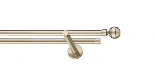 Galerie Metalică Davi, dublă, modern, fără inele, 16mm, antique brass (auriu antic)
