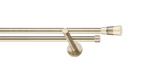 Galerie Metalică Doris, dublă, modern, fără inele, 16mm, antique brass (auriu antic)
