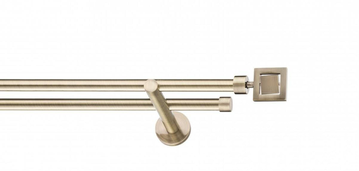 Galerie metalica Saturn -fără inele, dubla - moderna, 16mm x 1.2m, antique brass (auriu antic)