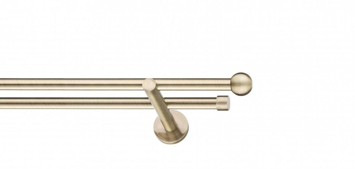 Galerie metalica Terra -fără inele, dubla - moderna, 16mm x 1.2m, antique brass (auriu antic)