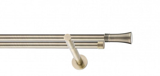 Galerie metalica Ahile -fără inele, dubla - moderna, 19mm x 1.2m, antique brass (auriu antic)