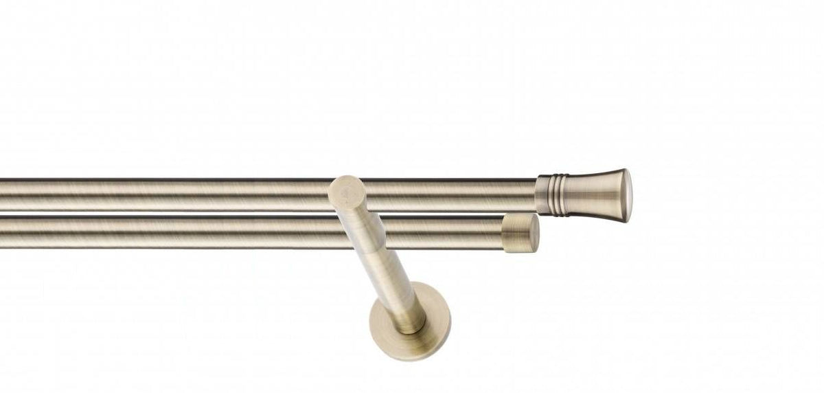 Galerie metalica Capri -fără inele, dubla - moderna, 19mm x 1.2m, antique brass (auriu antic)