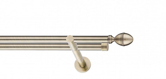 Galerie metalica Cezar -fără inele, dubla - moderna, 19mm x 1.2m, antique brass (auriu antic)