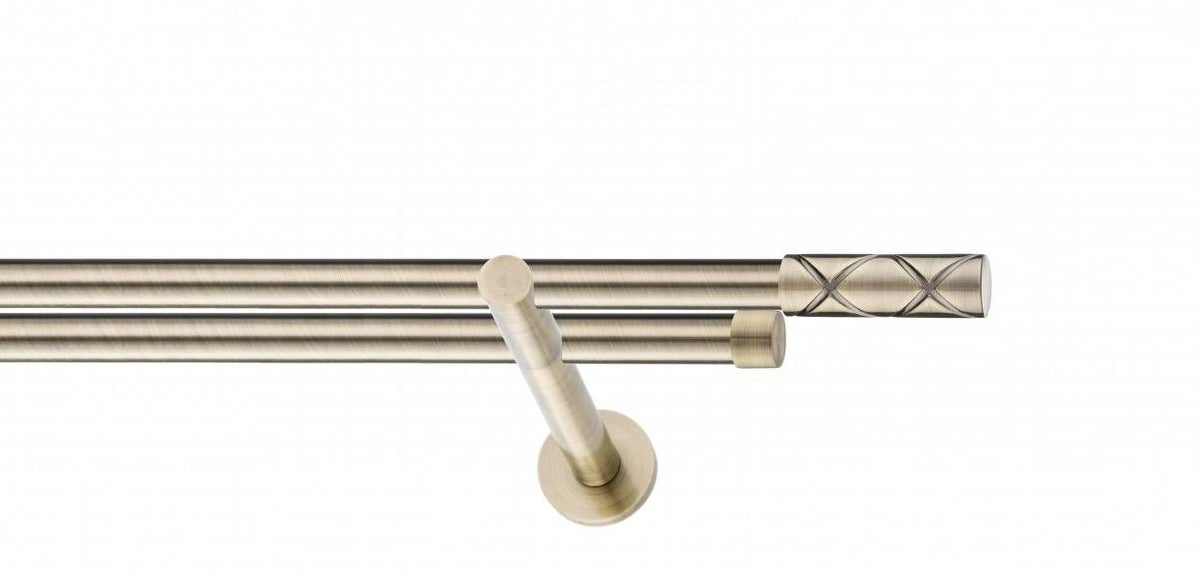 Galerie metalica Ciel -fără inele, dubla - moderna, 19mm x 1.2m, antique brass (auriu antic)