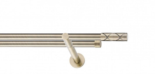 Galerie metalica Ciel -fără inele, dubla - moderna, 19mm x 1.2m, antique brass (auriu antic)