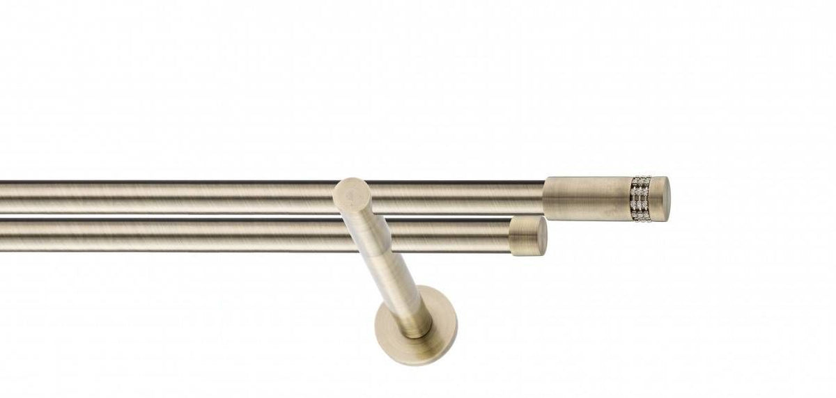 Galerie metalica Dios -fără inele, dubla - moderna, 19mm x 1.2m, antique brass (auriu antic)