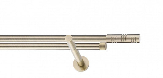 Galerie Metalică Elis, dublă, modern, fără inele, 19mm, antique brass (auriu antic)