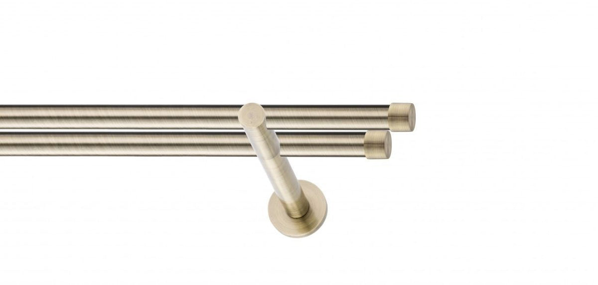 Galerie metalica Luna -fără inele, dubla - moderna, 19mm x 1.2m, antique brass (auriu antic)