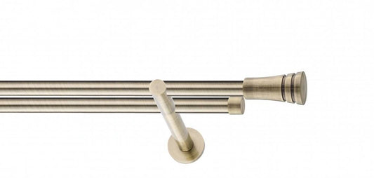 Galerie metalica Paola -fără inele, dubla - moderna, 19mm x 1.2m, antique brass (auriu antic)