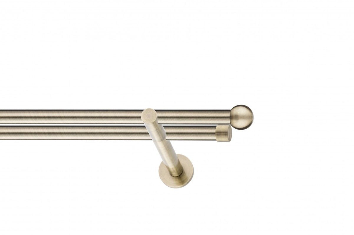 Galerie Metalică Sfera, dublă, modern, fără inele, 19mm, antique brass (auriu antic)