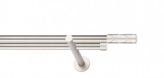 Galerie Metalică Ciel, dublă, modern, fără inele, 19mm, satin nichel (argintiu mat)