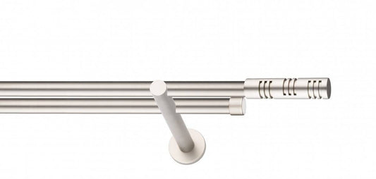 Galerie Metalică Elis, dublă, modern, fără inele, 19mm, satin nichel (argintiu mat)
