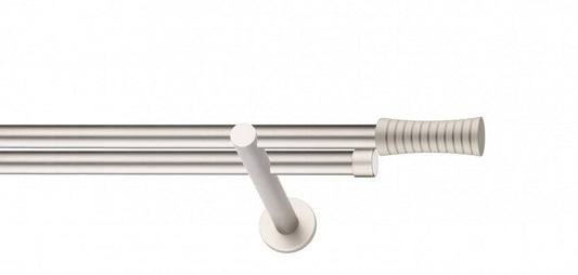 Galerie Metalică Febris, dublă, modern, fără inele, 19mm, satin nichel (argintiu mat)
