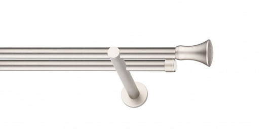Galerie Metalică Monaco, dublă, modern, fără inele, 19mm, satin nichel (argintiu mat)