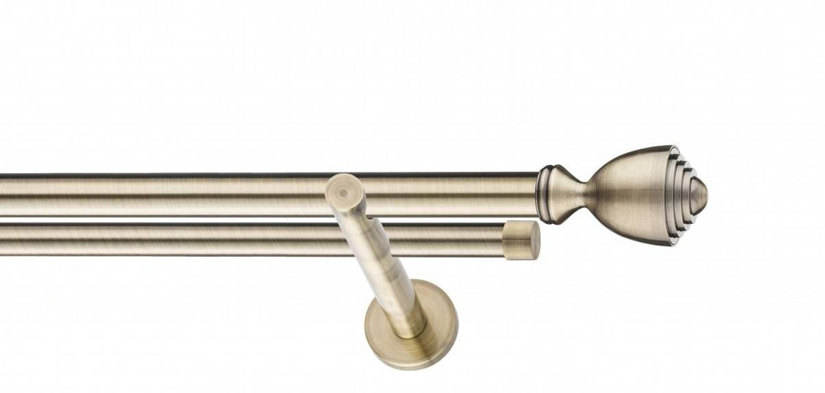 Galerie Metalică Avanti, dublă, modern, fără inele, 25mm, antique brass (auriu antic)