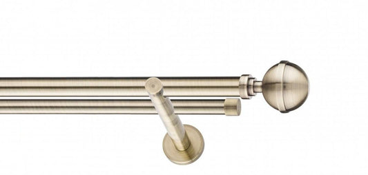 Galerie Metalică Kalisto, dublă, modern, fără inele, 25mm, antique brass (auriu antic)