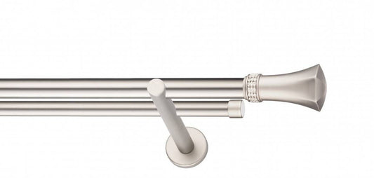 Galerie Metalică Montana, dublă, modern, fără inele, 25mm, satin nichel (argintiu mat)