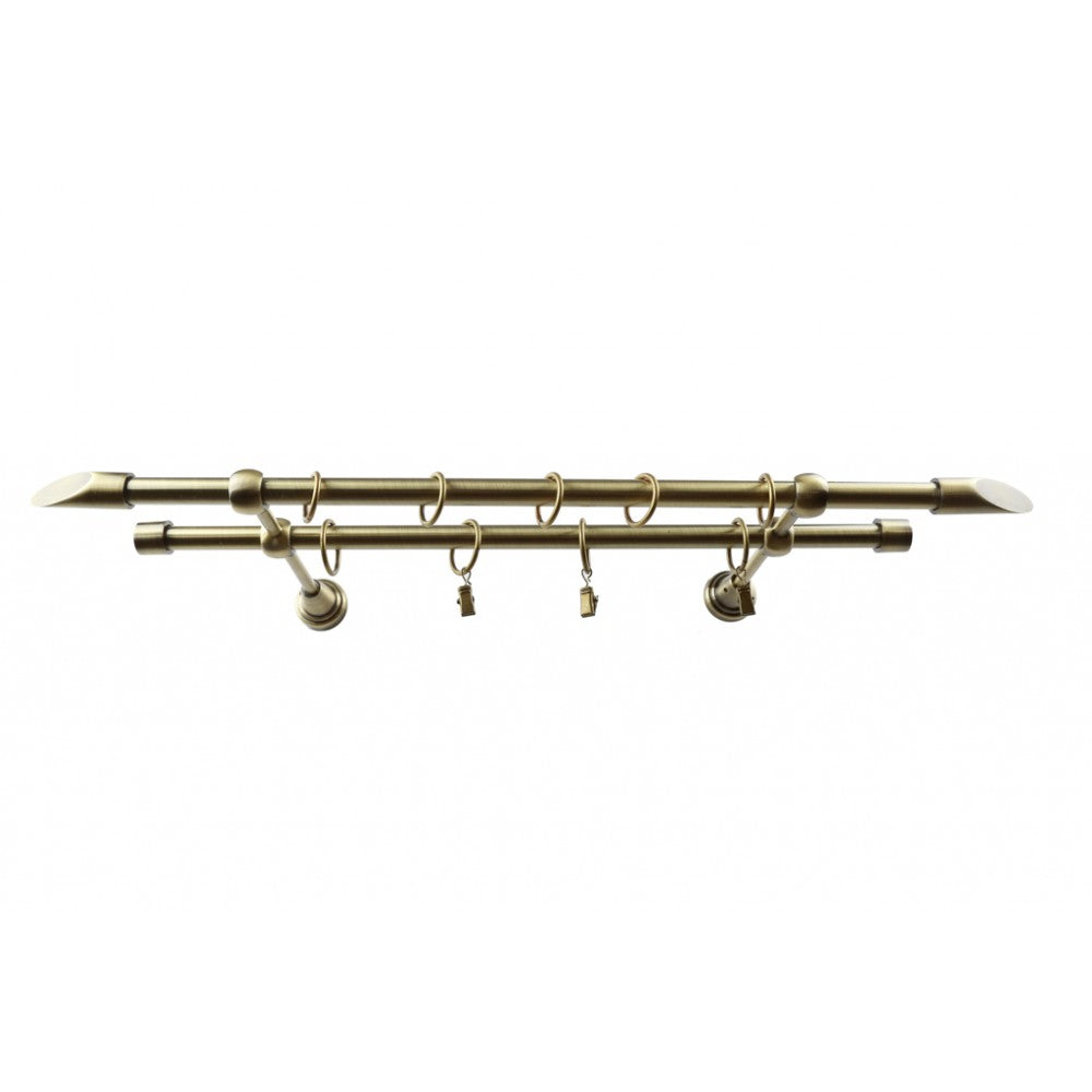 Galerie metalica Alexia dubla 16mm x 1.6m, antique brass (auriu antic)