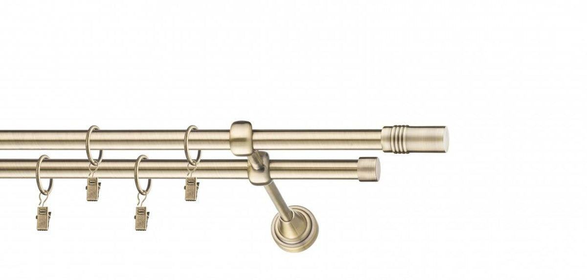 Galerie metalica Celtex dubla 16mm x 1.6m, antique brass (auriu antic)